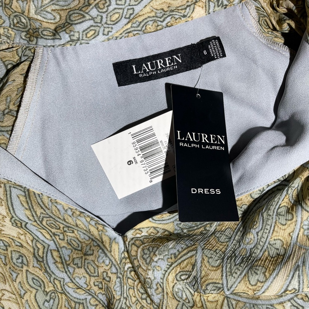 Lauren Ralph Lauren Women's Paisley Georgette Tie-Neck Dress~ NWT! - Picture 14 of 14